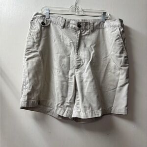 Towncraft White Flat Front Shorts Cotton Blend